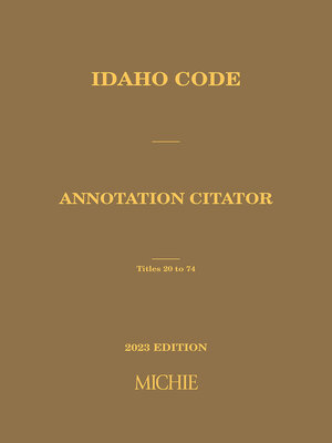 cover image of Idaho Code